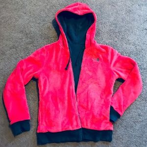 North Face reversible hoodie, M, pink/grey